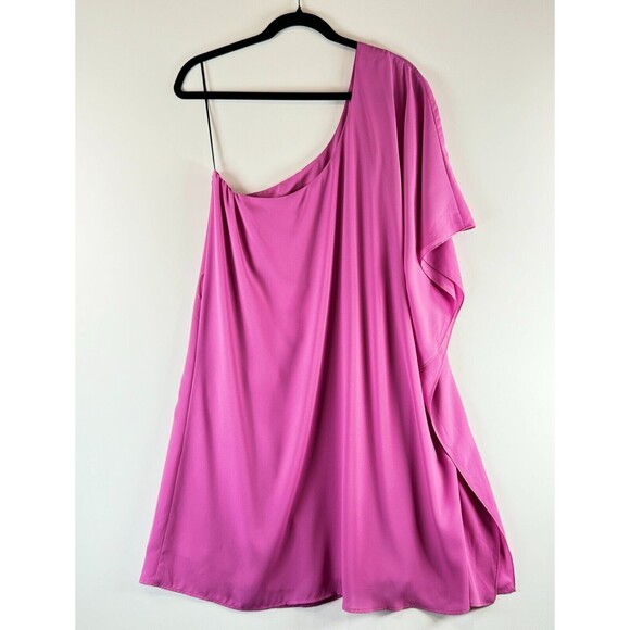 NEW Show Me Your MuMu Women Dress Pink Trish Mini One Shoulder Batwing Draped XL - Picture 3 of 10